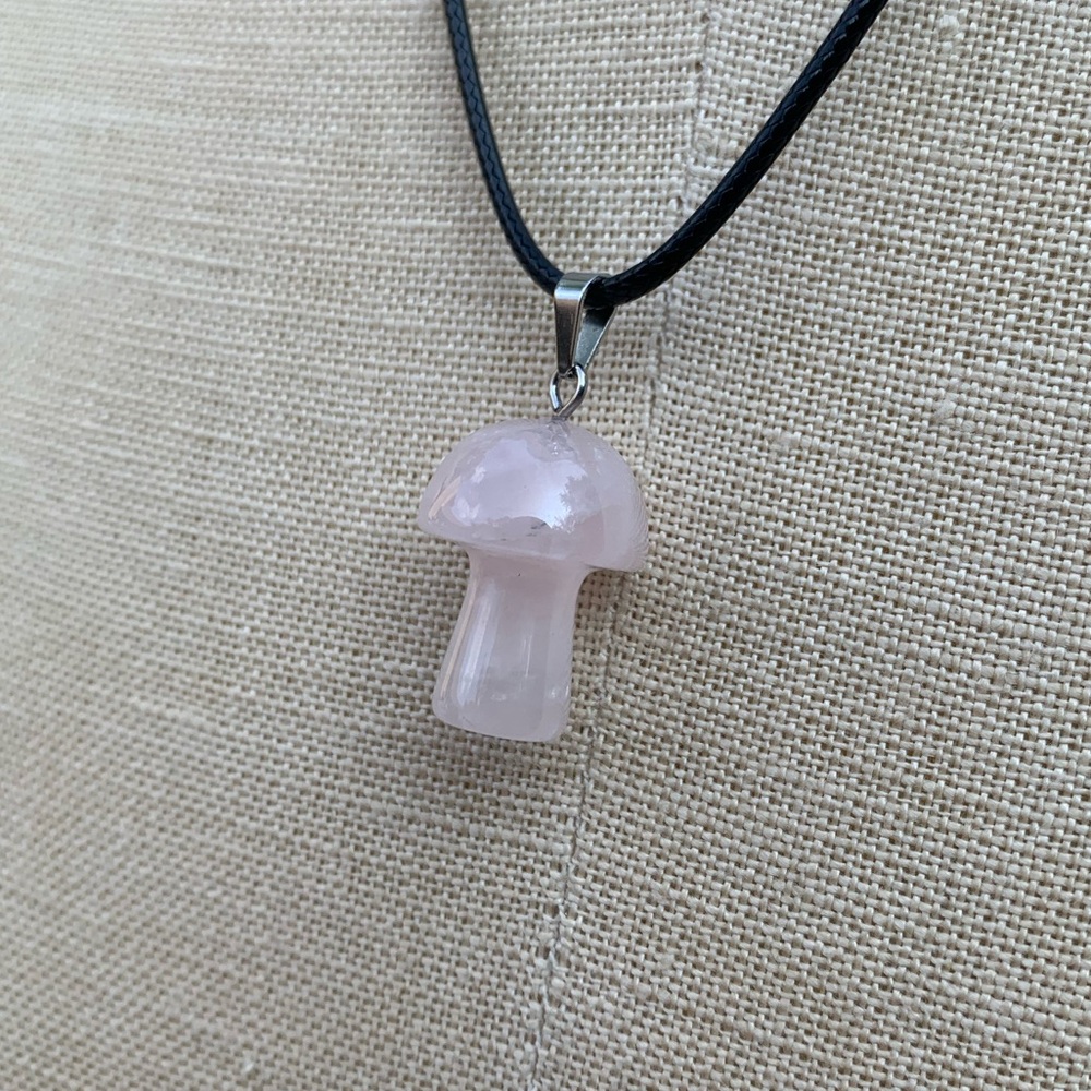 Handmade Genuine Stone Mushroom Amulet Necklace - Picture 2 of 10